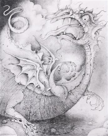 WAYNE ANDERSON (1946 - ) Beowulf development drawing.
